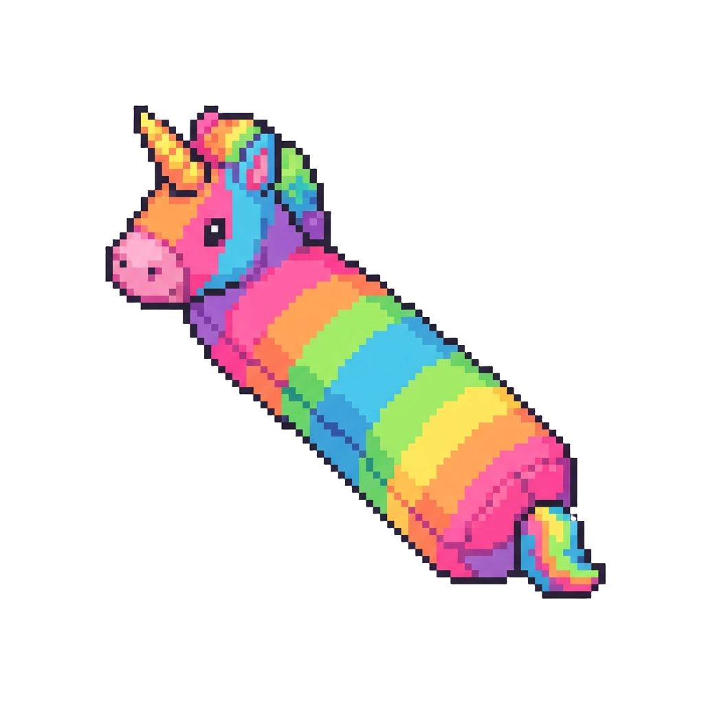 A Massive Rainbow Neon Unicorn Plush Bolster