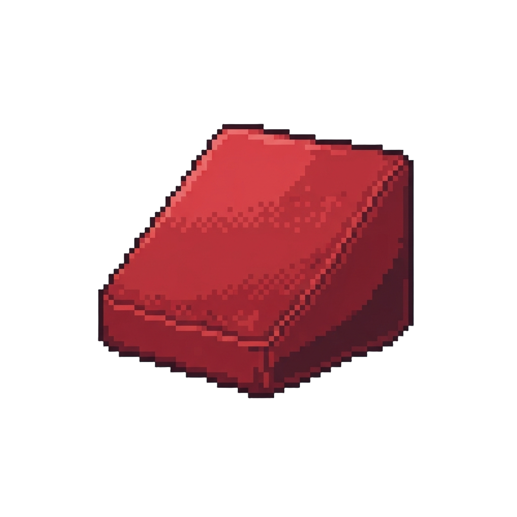 A Thick Red Foam Wedge Cushion