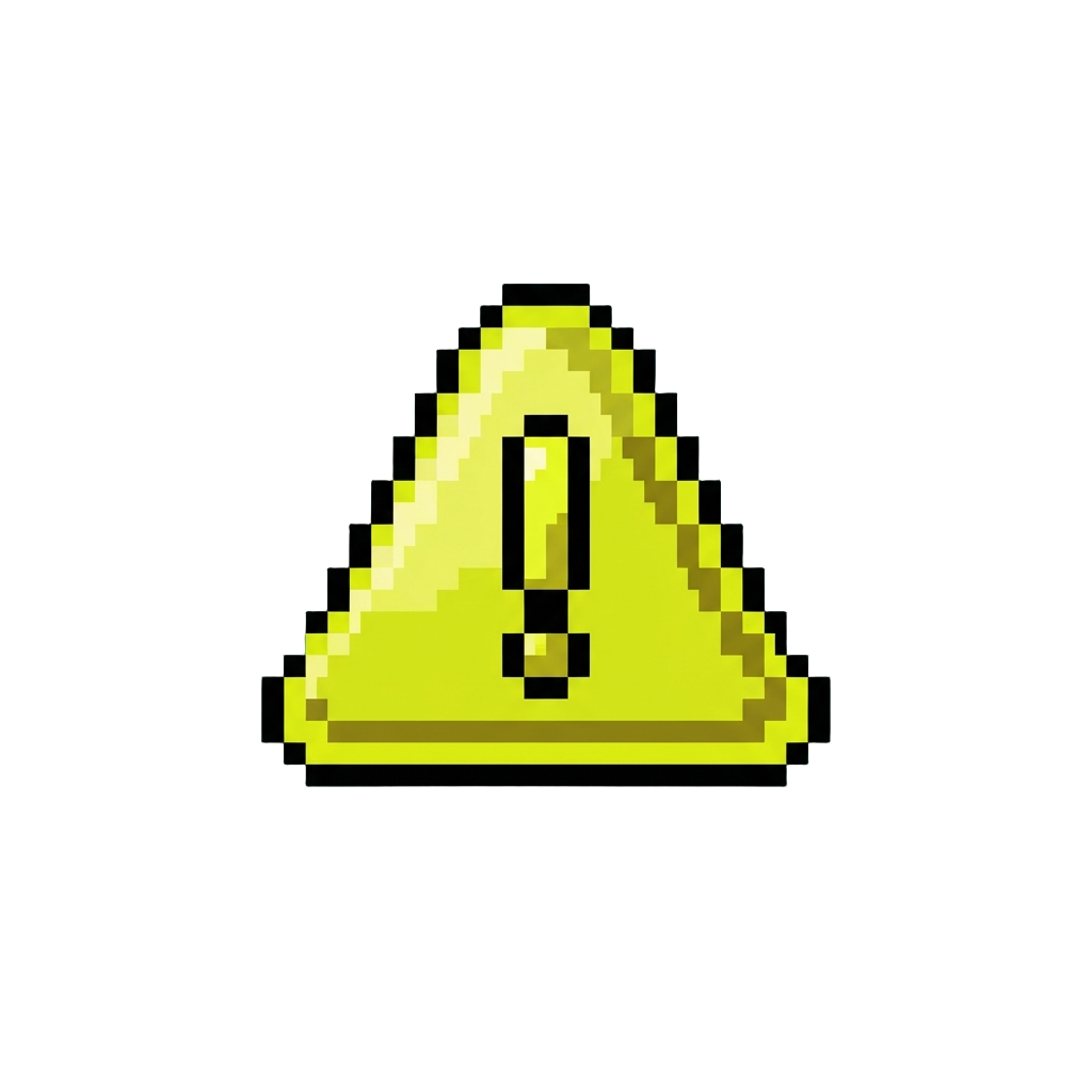 A Flashing Neon Yellow Caution Triangle