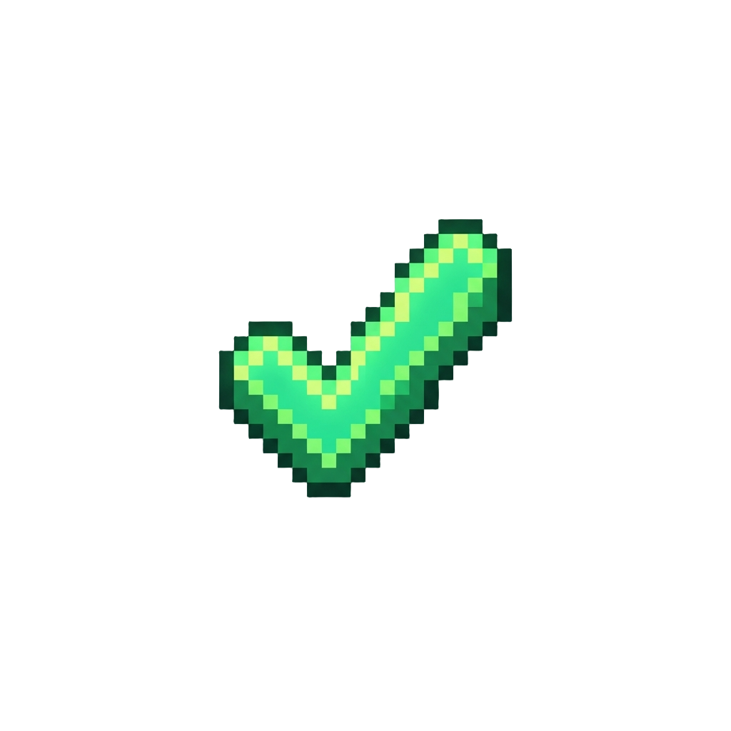 A Bright Neon Checkmark Flash