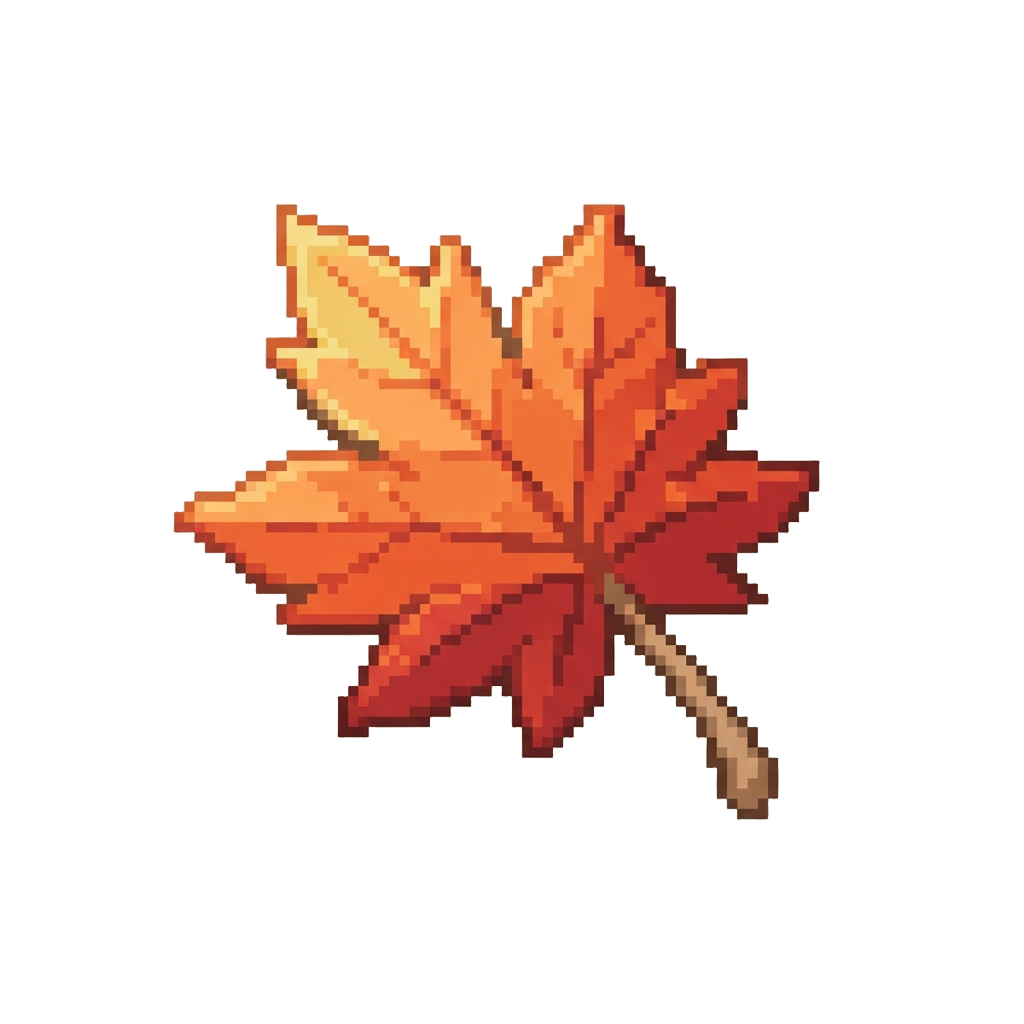 A Colorful Autumn Maple Leaf
