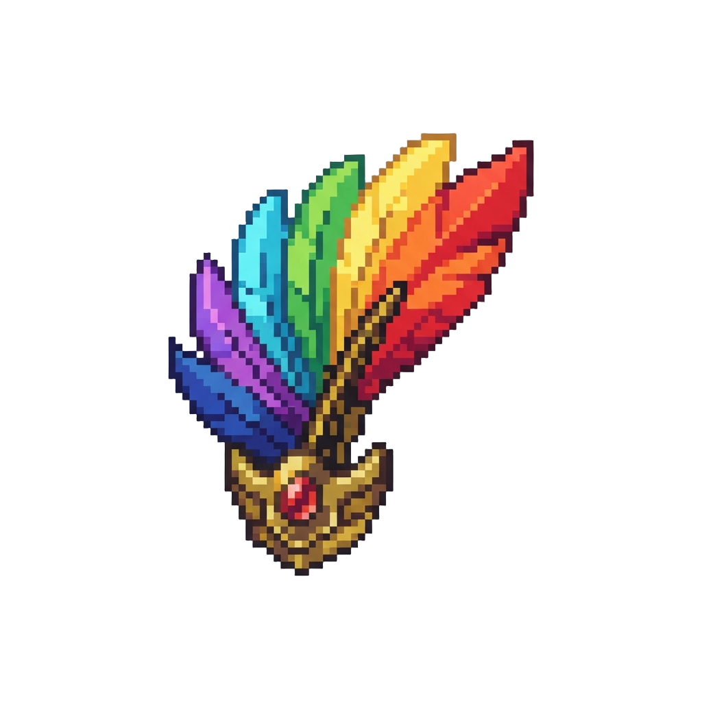 A Vibrant Rainbow-feathered Crest
