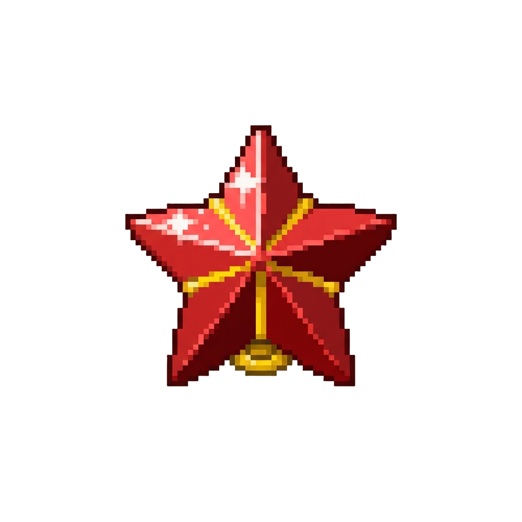 A Shiny Sparkling Ruby Star Emblem