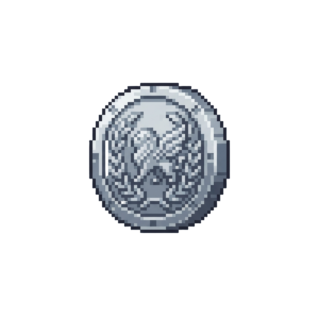 A Polished Silver Coin Emblem