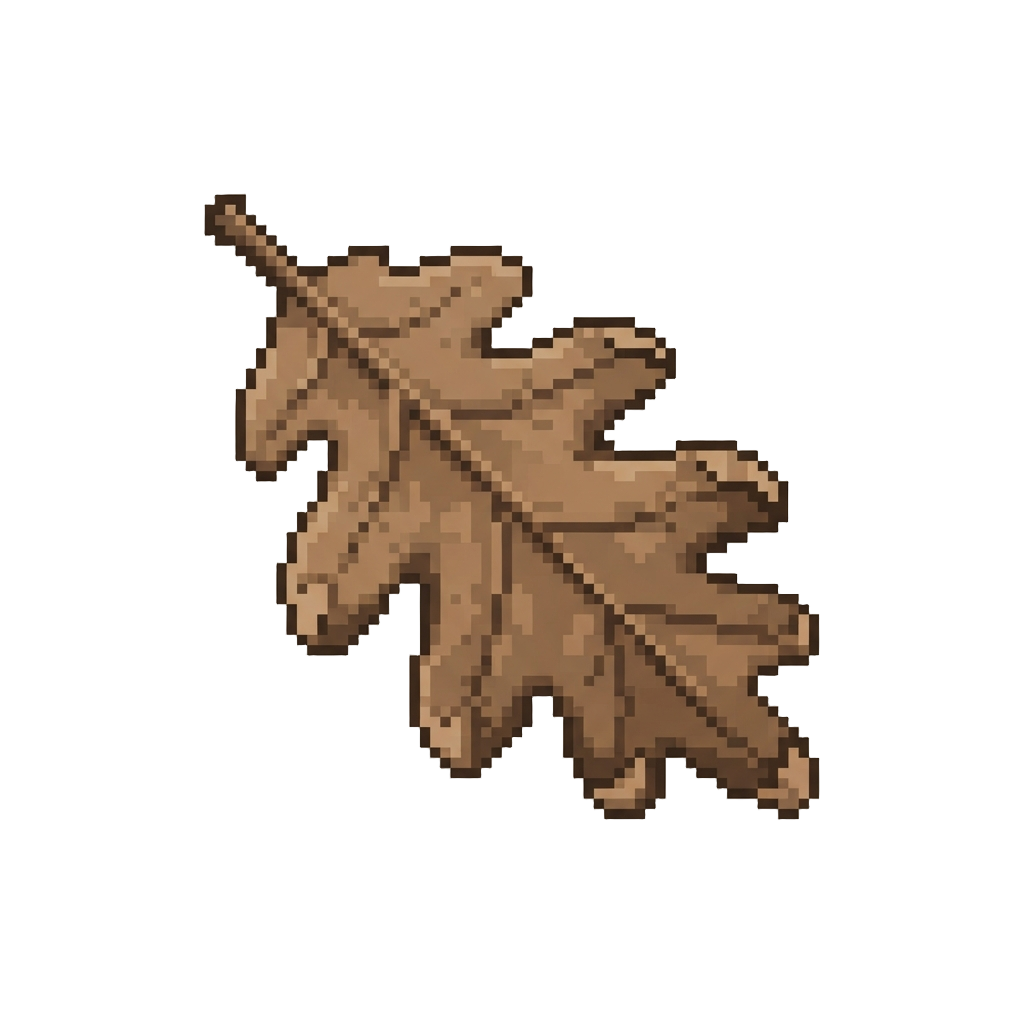 A Simple Dried Brown Oak Leaf