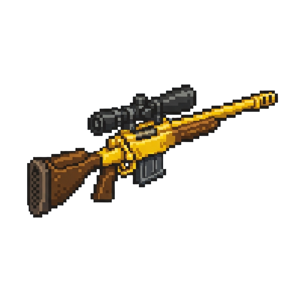 A High-powered Golden Bolt-action Sniper Rifle