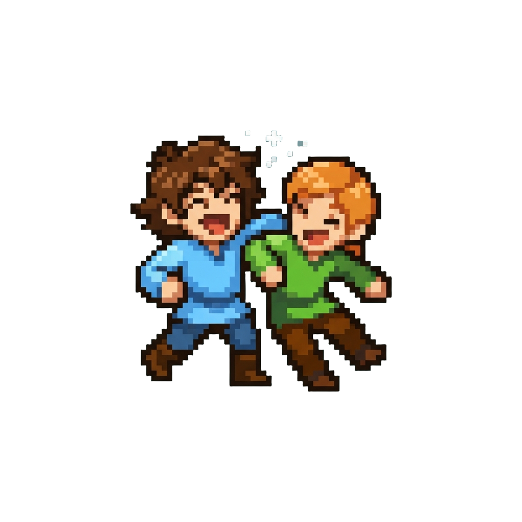 A Clumsy Shoulder-bump Hug with Laughter