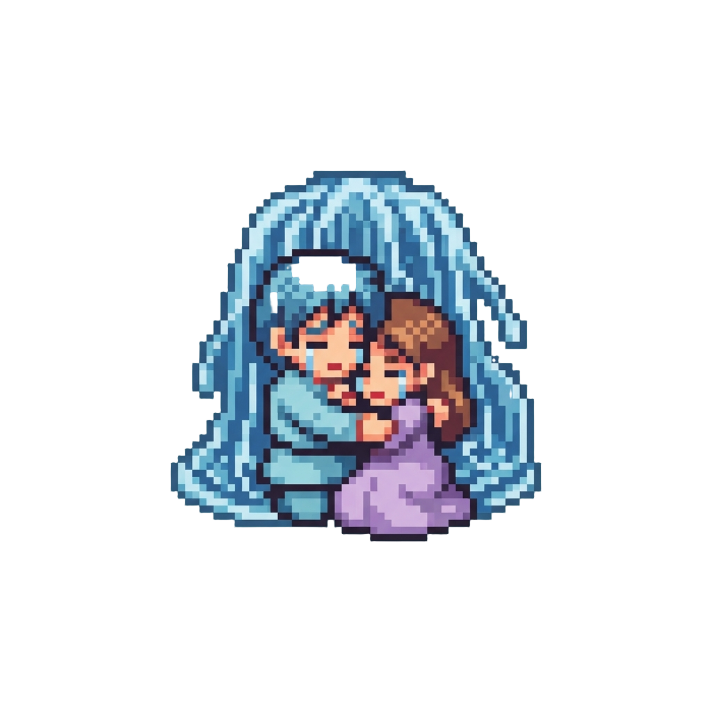A Dramatic Waterfall-tears Tight Hug