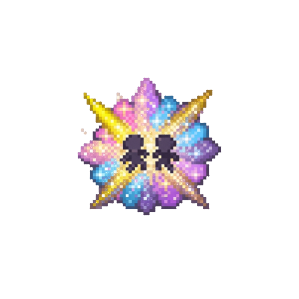 A Glitter Bomb Explosion Engulfing Both Figures in a Shimmering Cloud