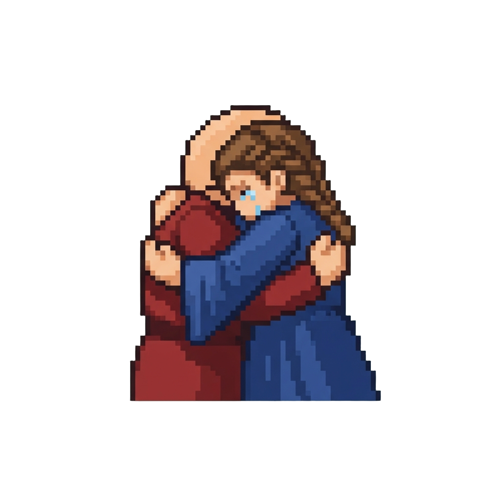 A Tearful Reunion Hug with Buried Faces