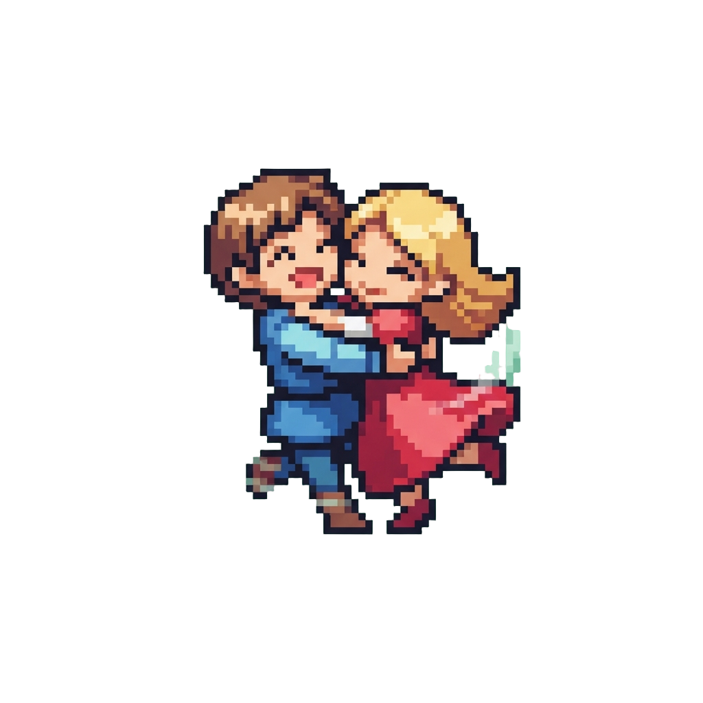 A Cheerful Spin-around Embrace