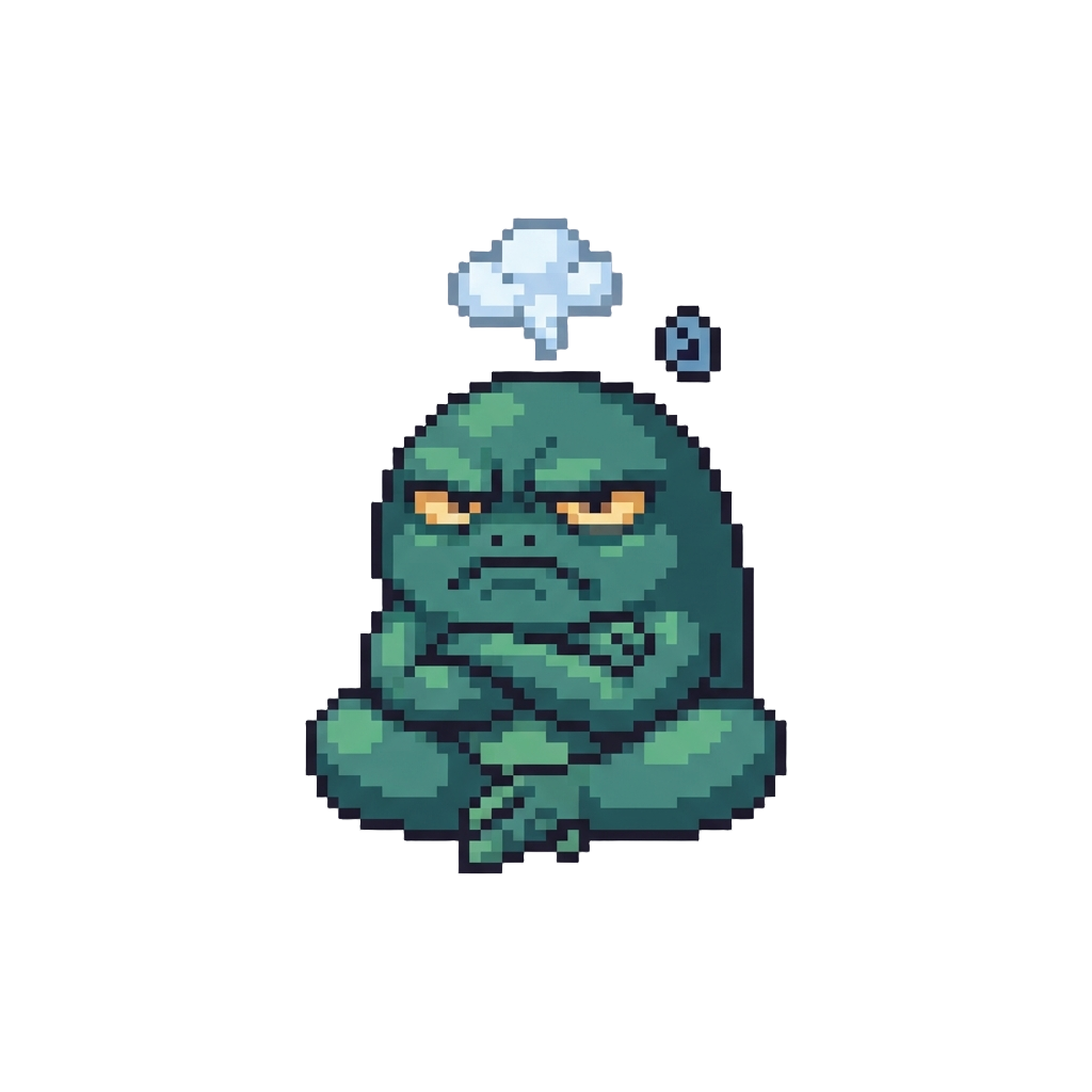 A Grumpy Squeeze with a Heavy Sigh and Cross-legged Stance
