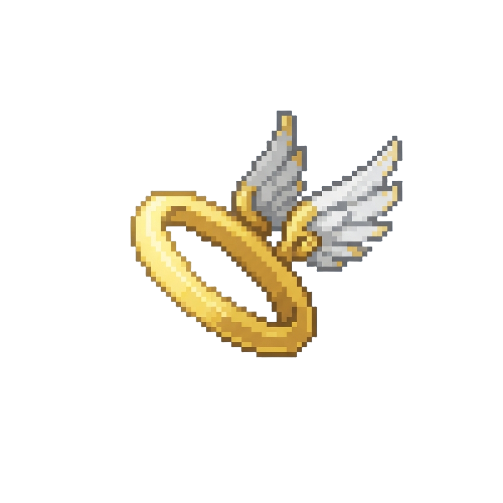 A Glowing Golden Halo and Tiny Angel Wings