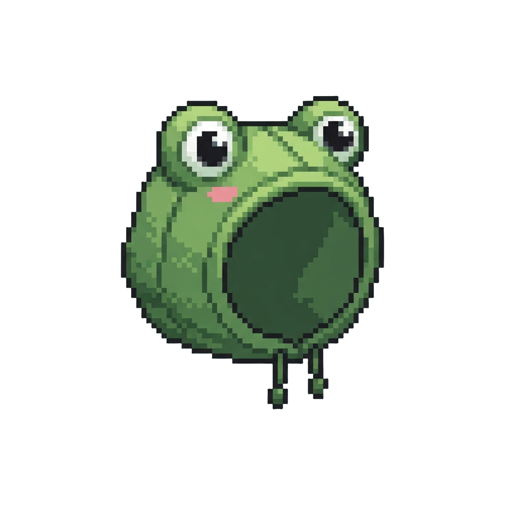 A Cute Frog Hood with Big Eyes