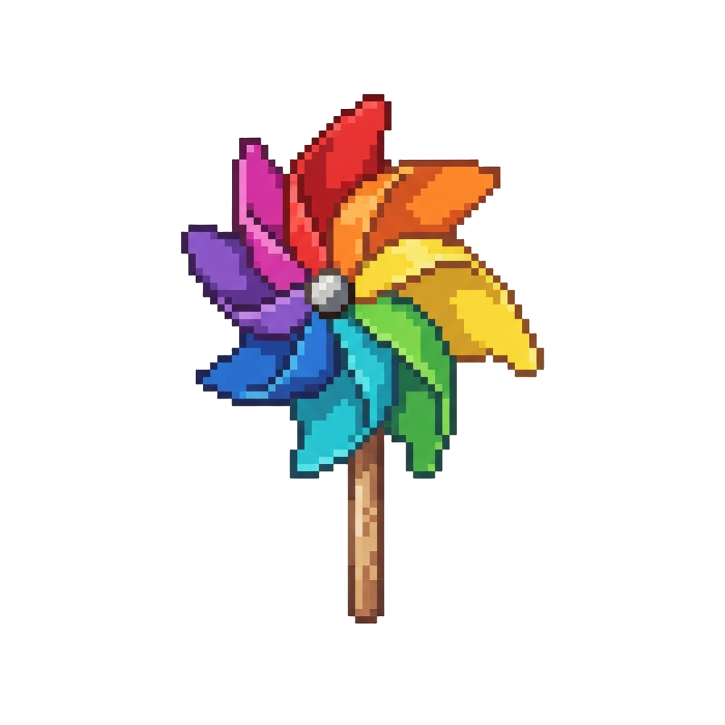 A Bright Rainbow-colored Pinwheel