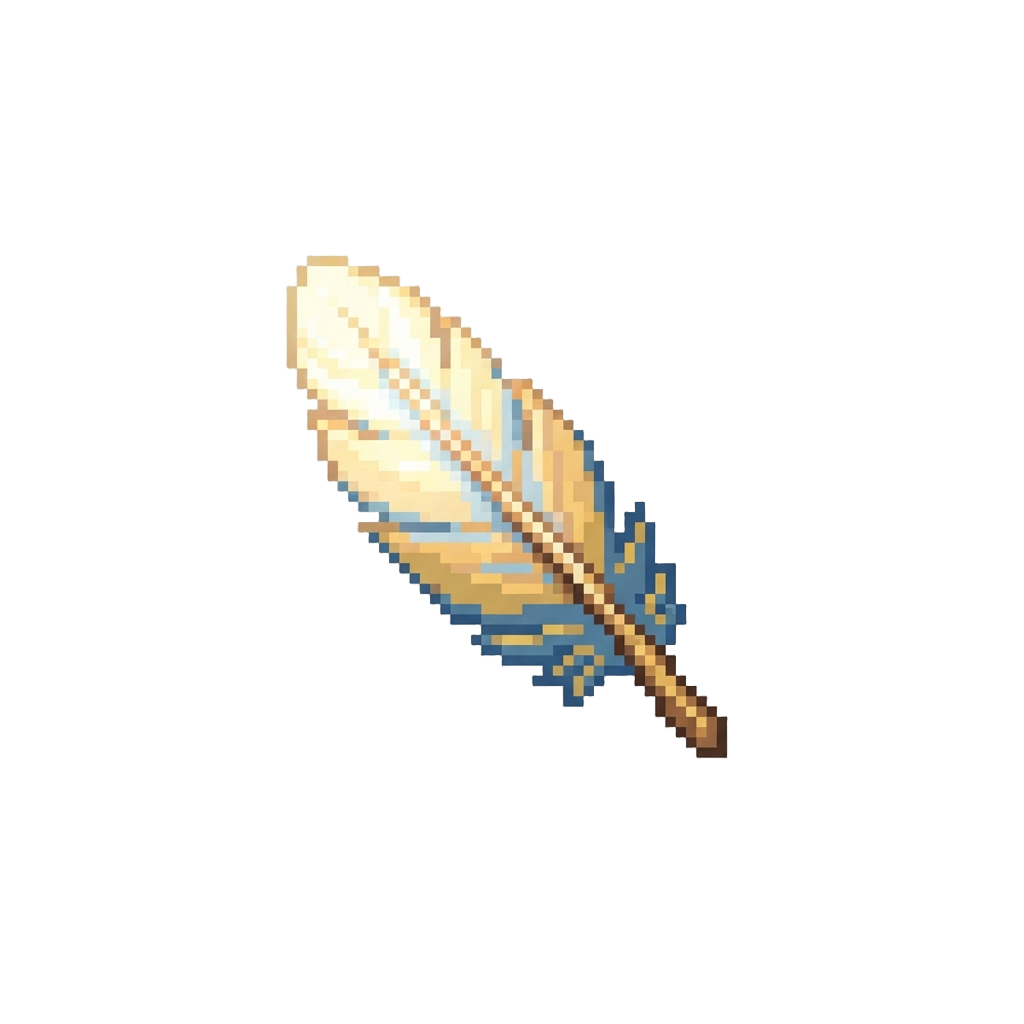 A Floating Glowing Feather