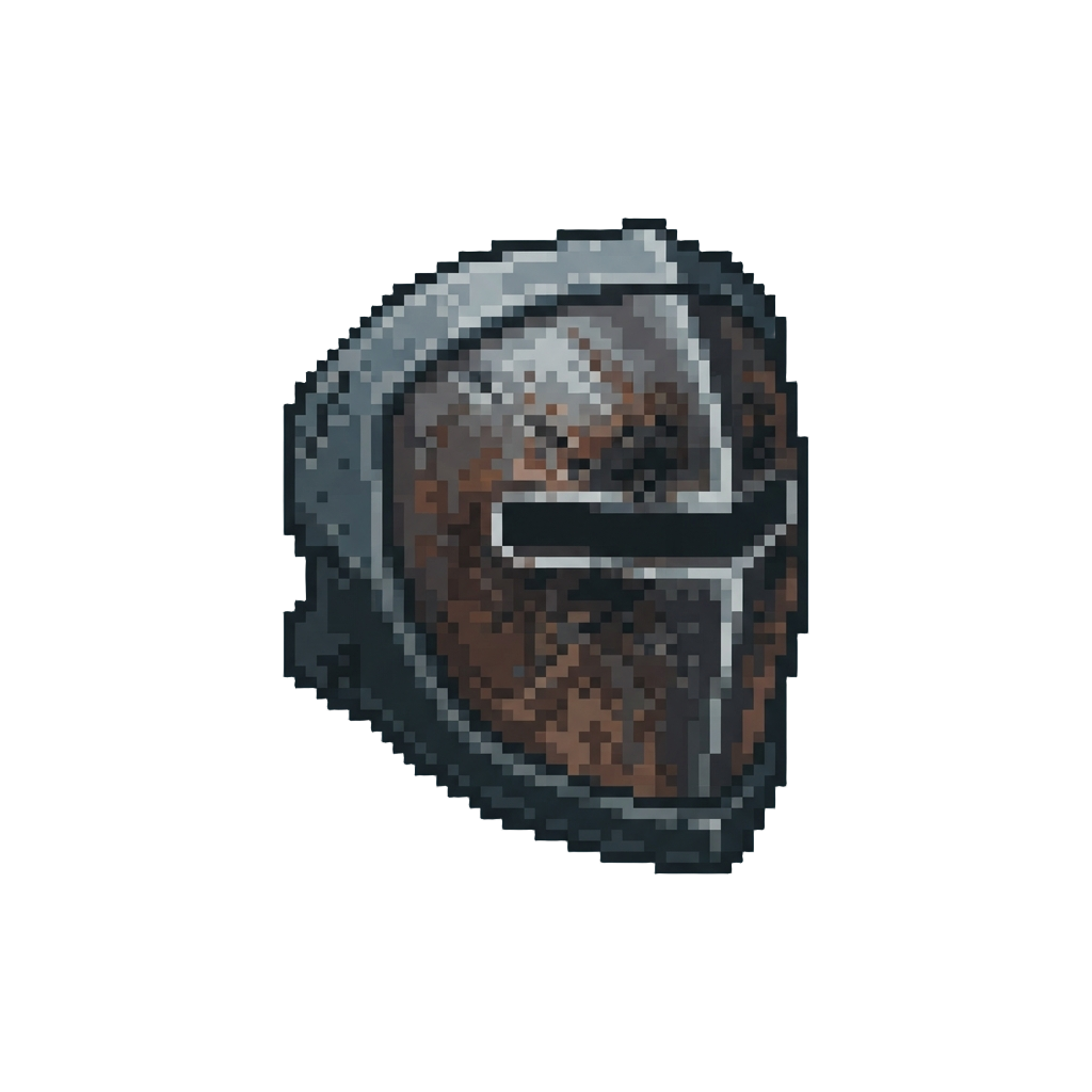 A Scorched Metal Helmet Visor