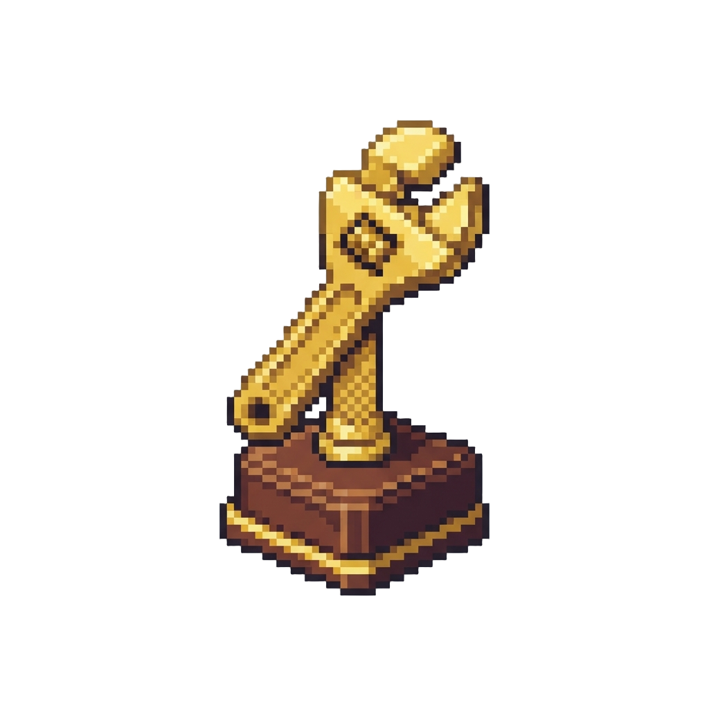 A Golden Wrench Trophy