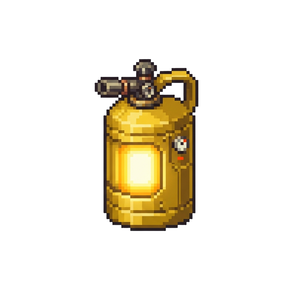 A Glowing Golden Nitro Canister