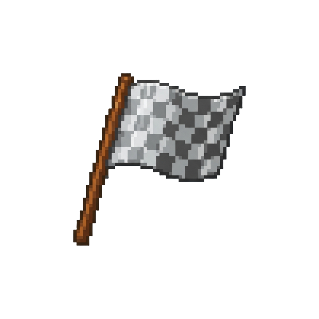 A Shiny Silver Checkered Flag