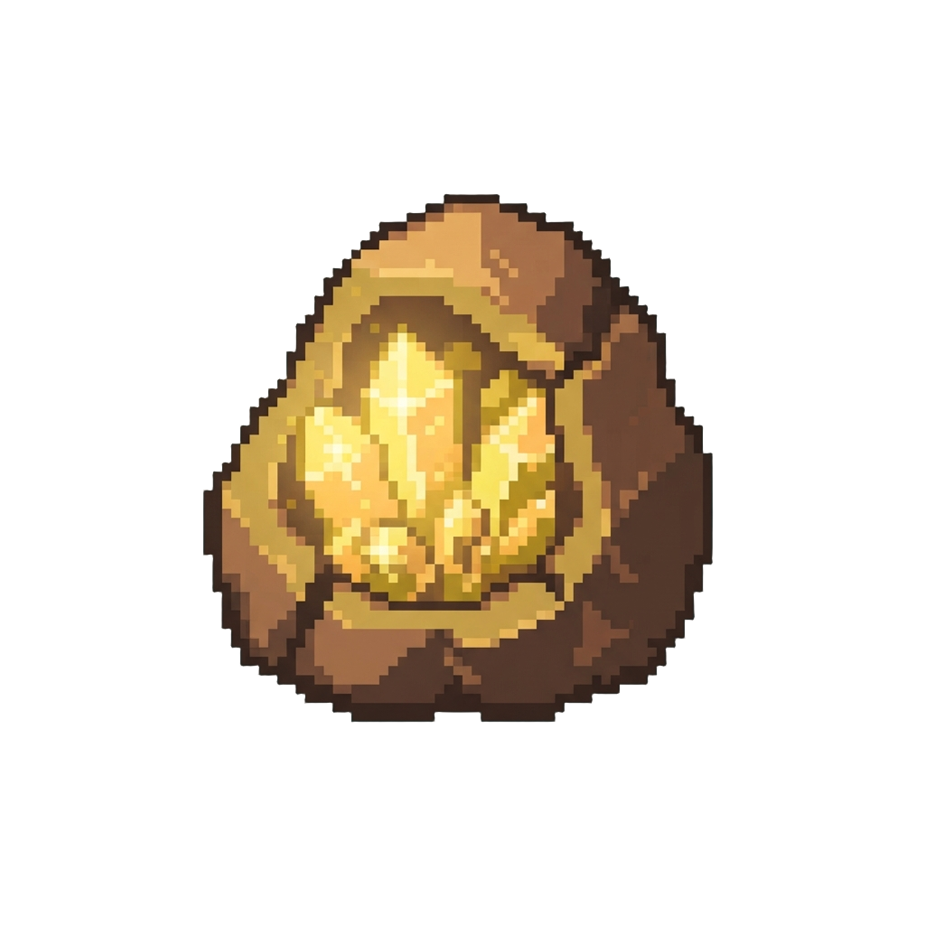 A Glowing Golden Quartz Geode