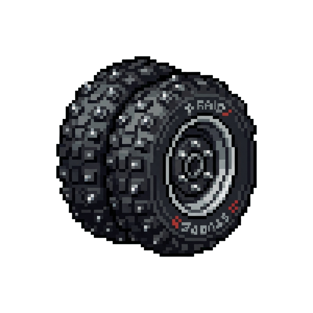 A Set of Studded Off-road Tires