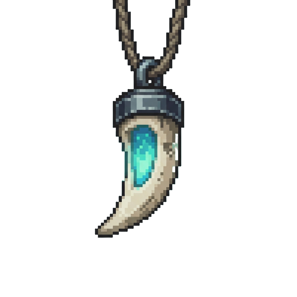 A Glowing Monster Tooth Medallion