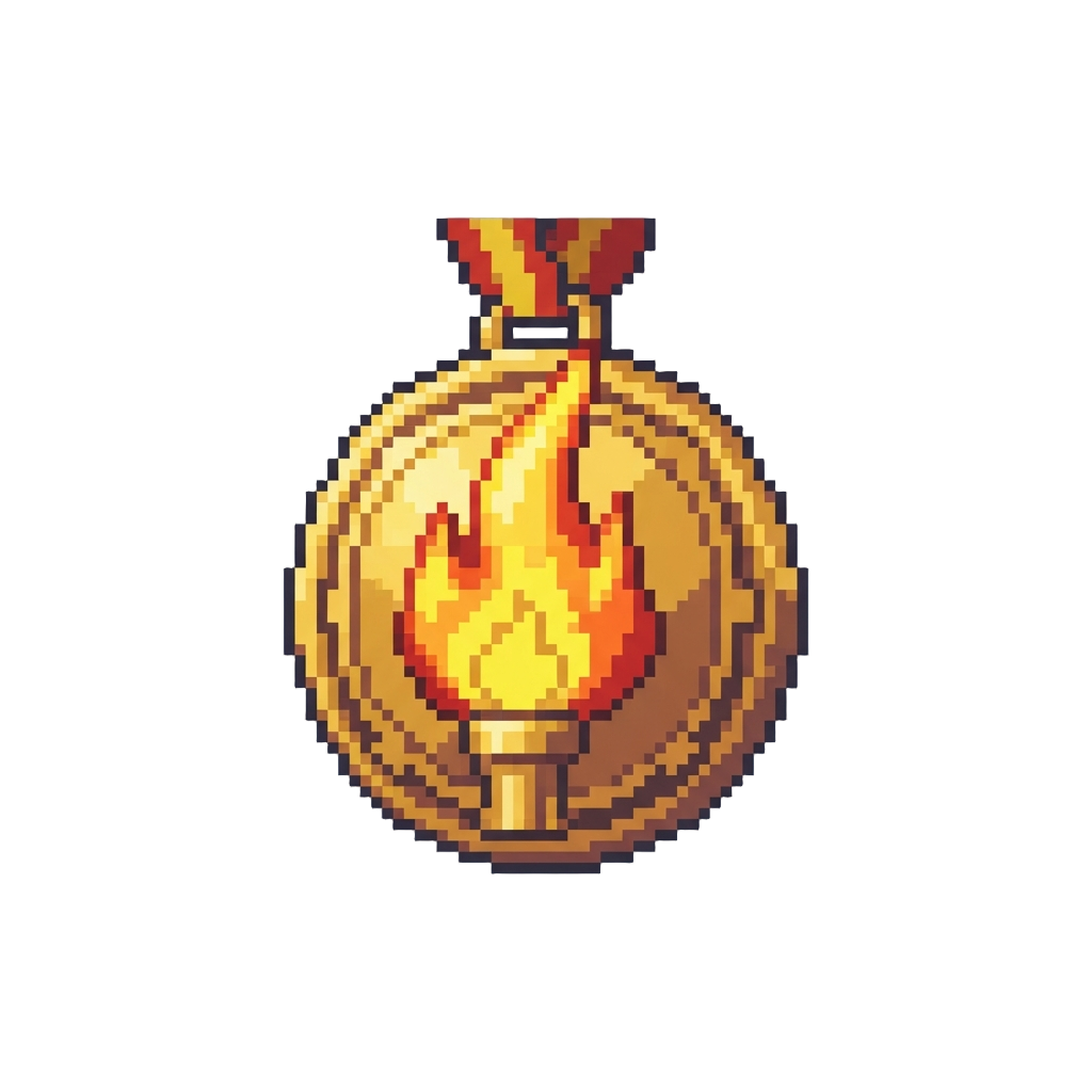 A Polished Exhaust Flame Medal