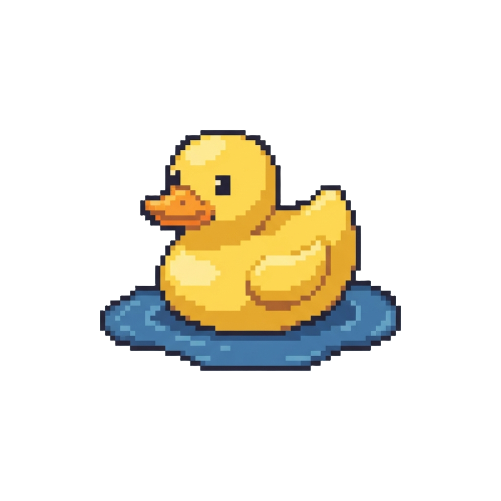 A Rubber Duck Floating on a Tiny Puddle