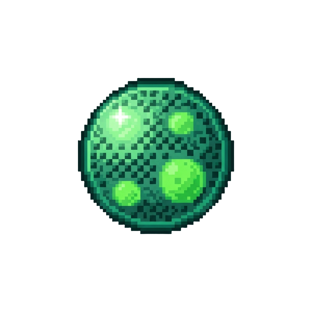 A Glowing Green Volvox Colony Orb