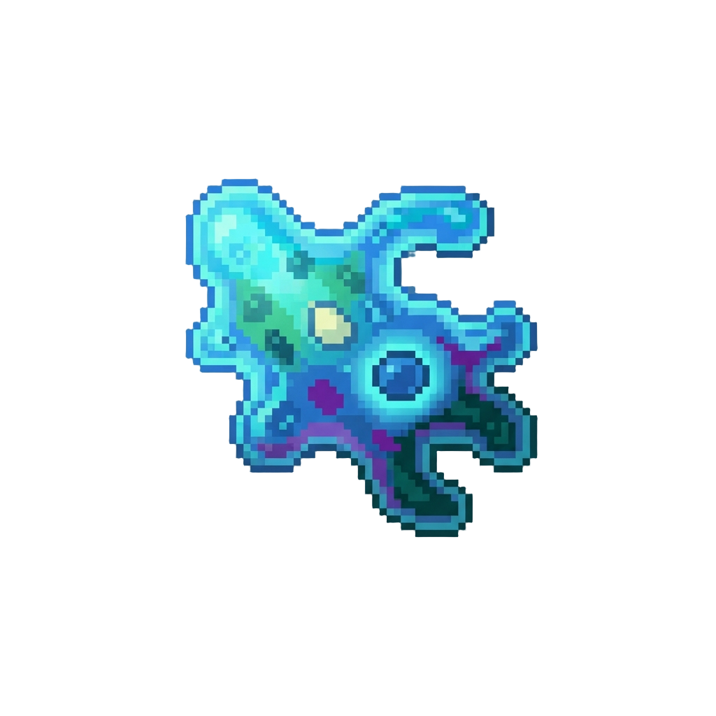 A Glowing Bioluminescent Amoeba Wiggling Around