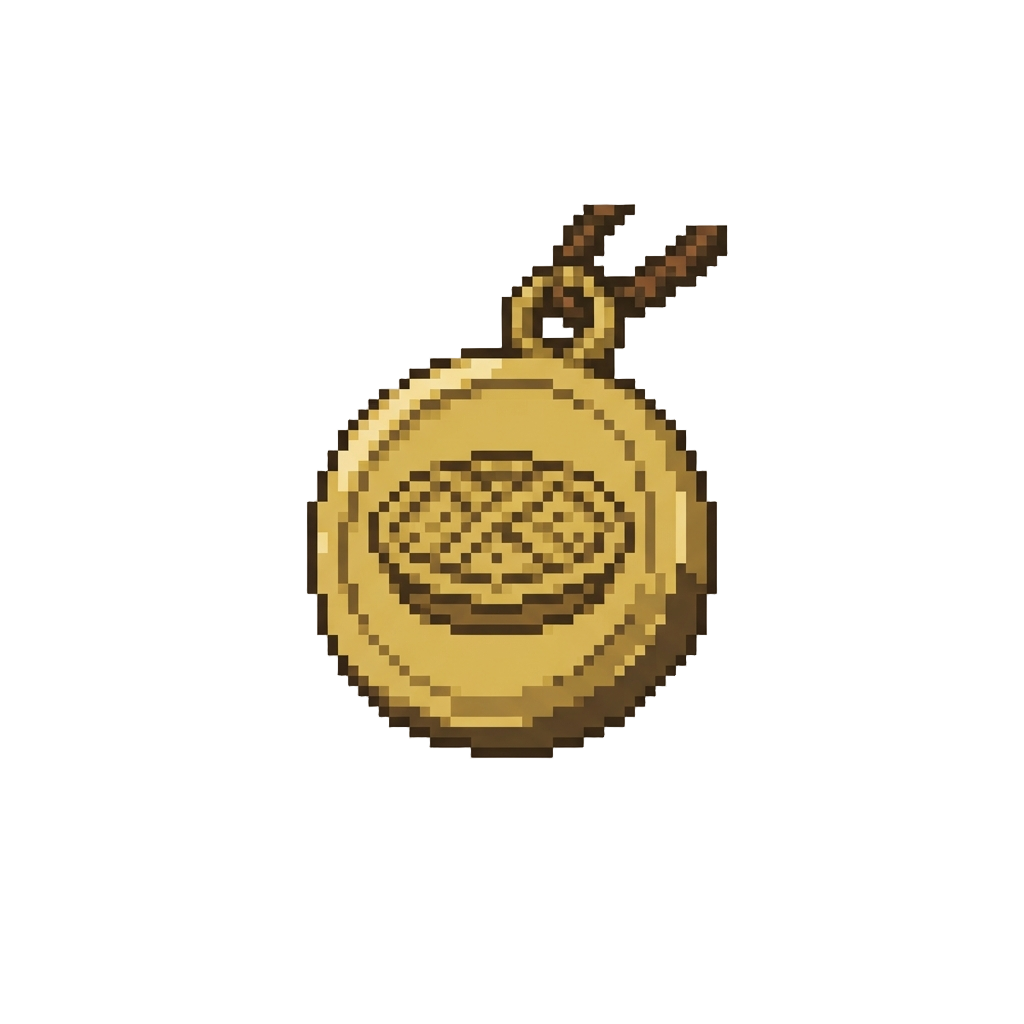 A Brass Medal with an Etched Pie Stamp
