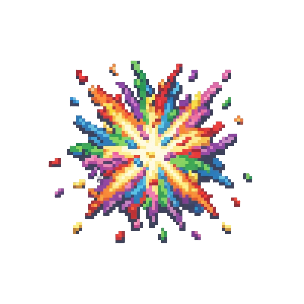 A Spectacular Rainbow Confetti-filling Explosion