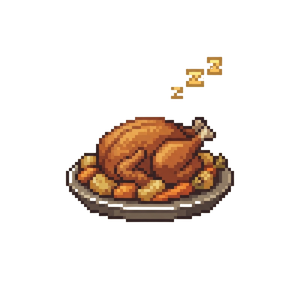 A Giant Glowing Food-coma Aura Overhead