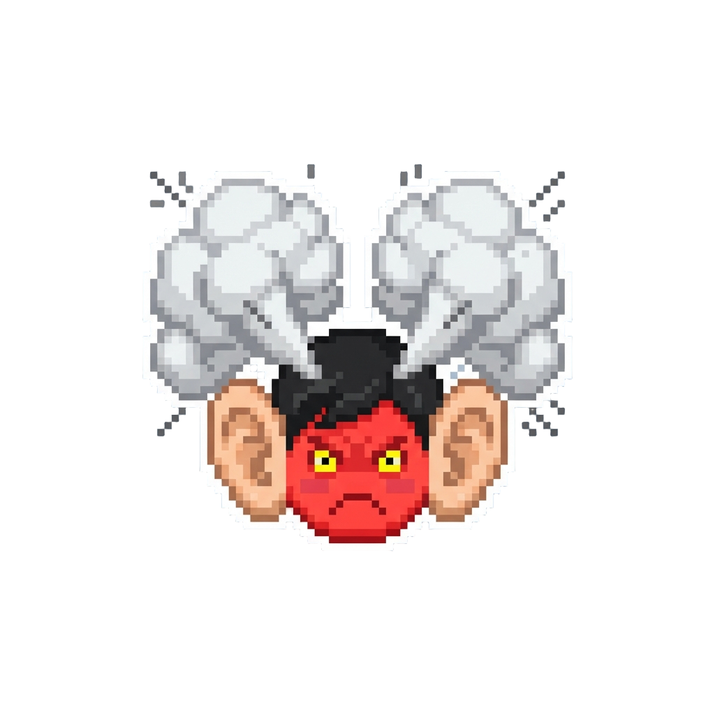 A Comical Steam Puff Blowing From Their Ears