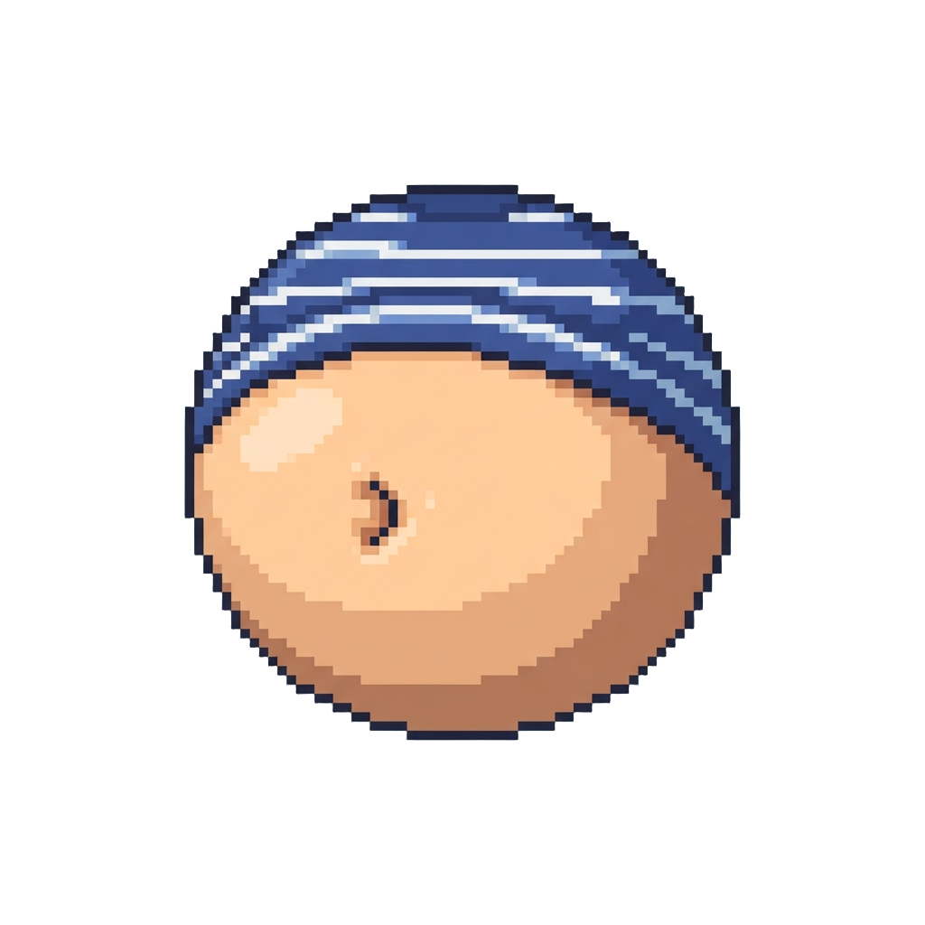 A Dramatically Inflated Bouncing Cartoon Tummy