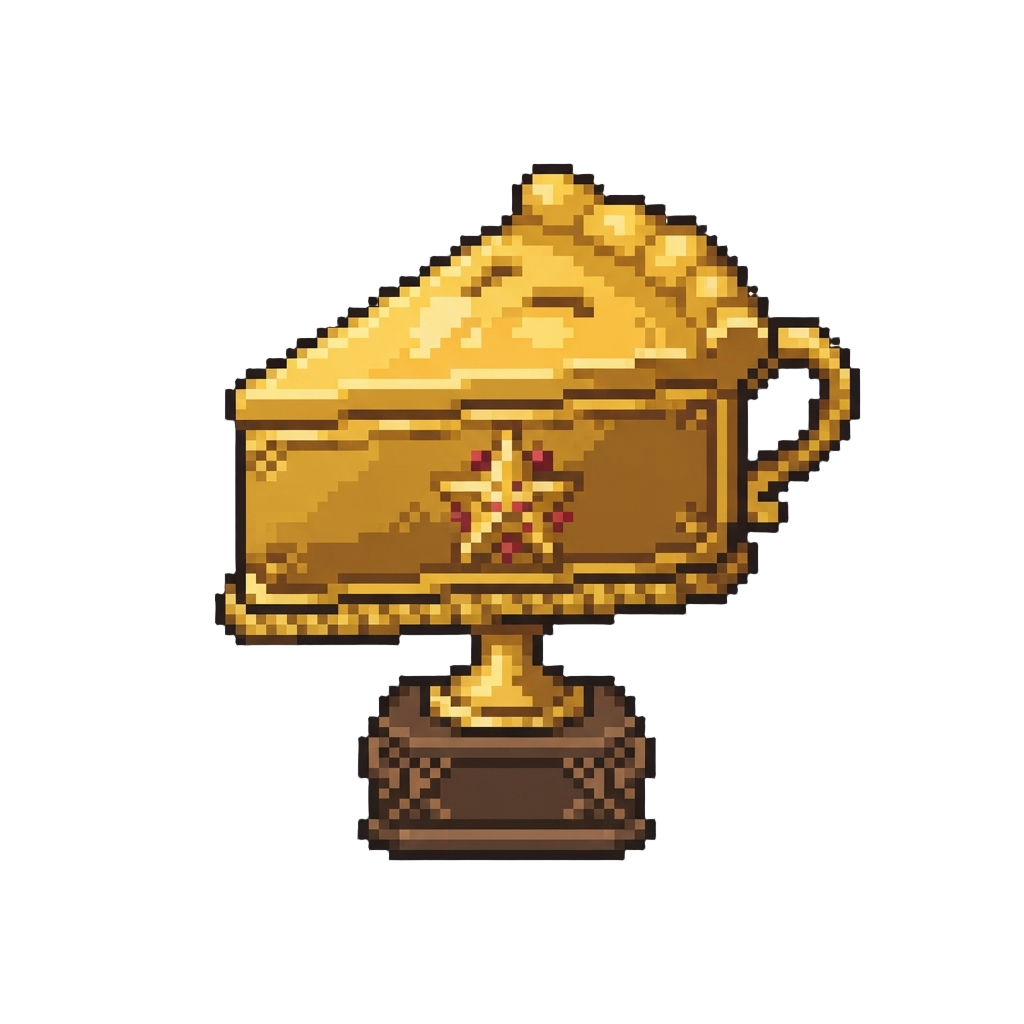 A Heavy Gilded Pie-slice Trophy