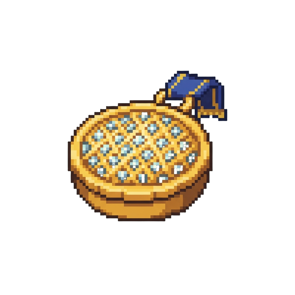 A Sparkling Diamond-encrusted Golden Pie Medal