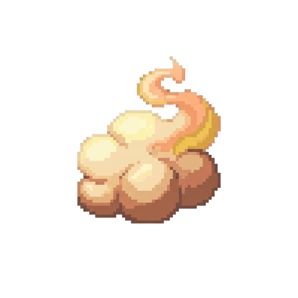 A Gentle Pie-scented Burp Puff Hovering
