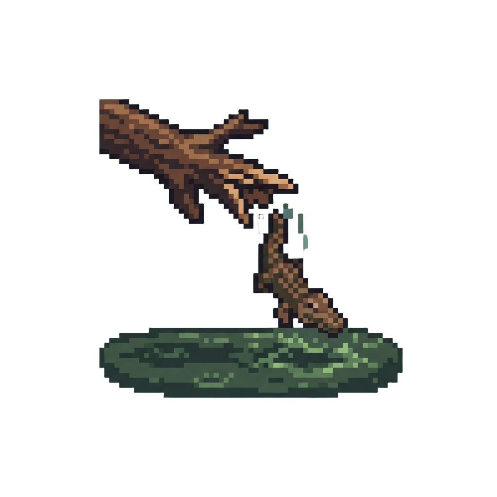 A Snapping Wooden Branch Dropping @image1 Straight Into a Slimy, Alligator-filled Swamp Pond