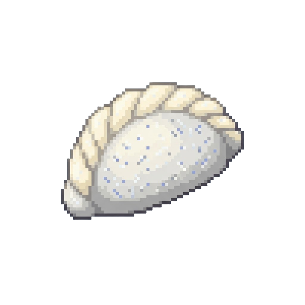 A Sparkling White Glitter-infused Dumpling