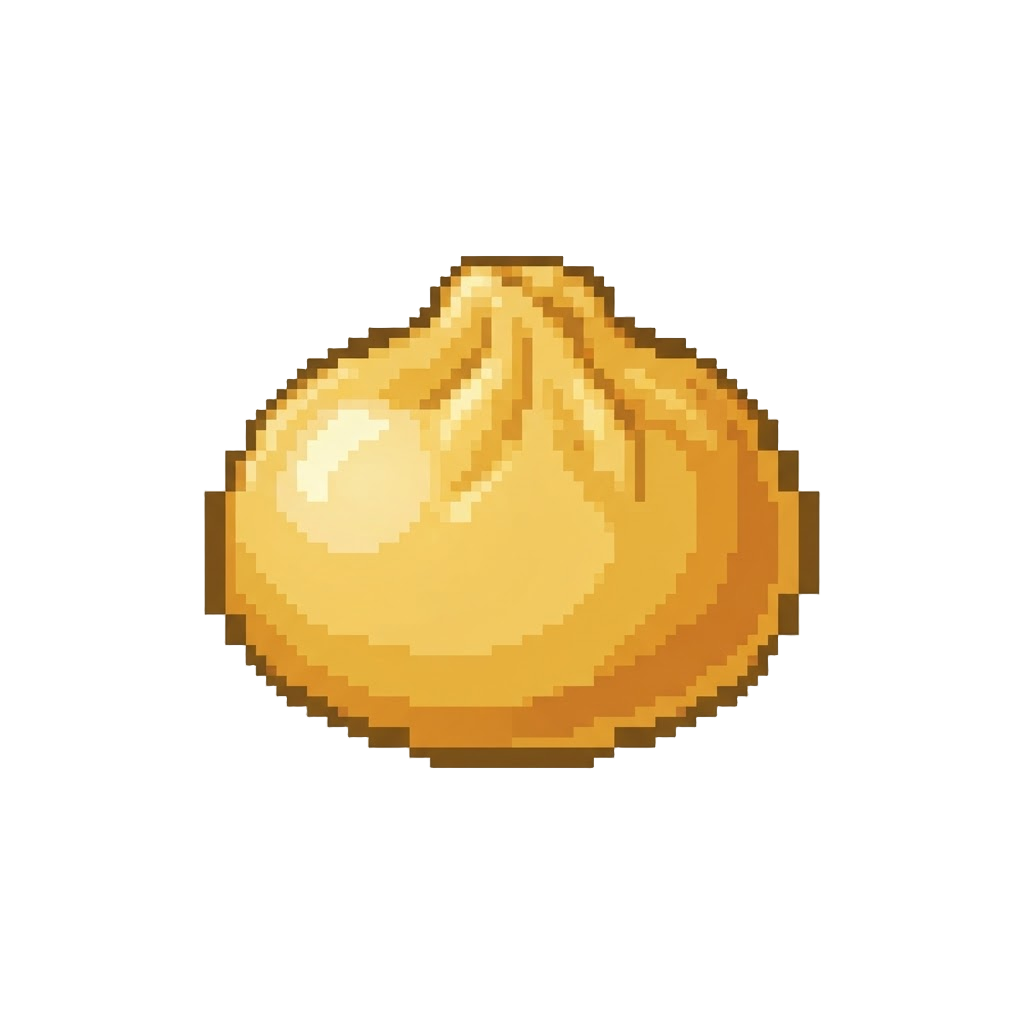 A Glossy Golden Egg-yolk Colored Dumpling