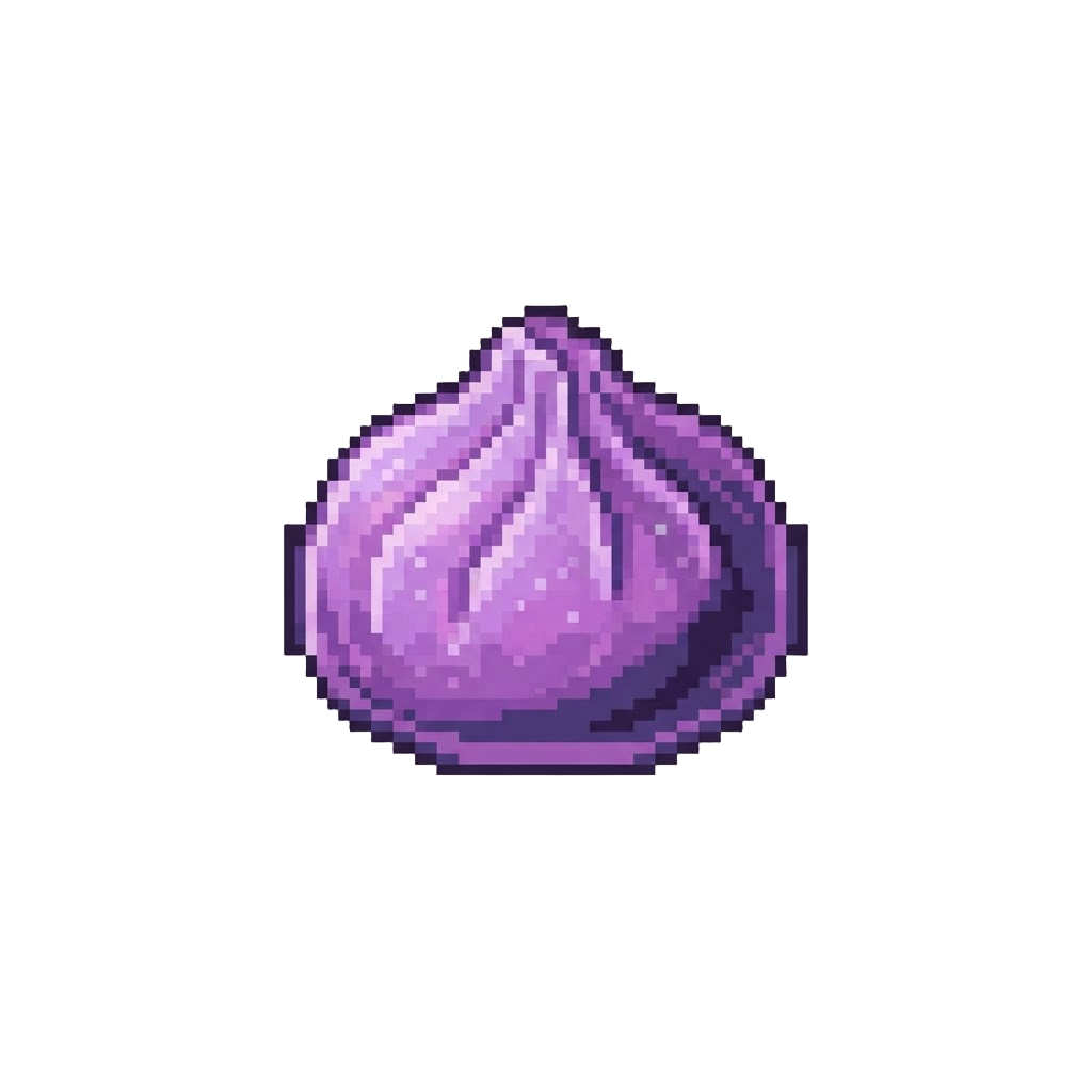 A Glowing Amethyst Purple Translucent Dumpling