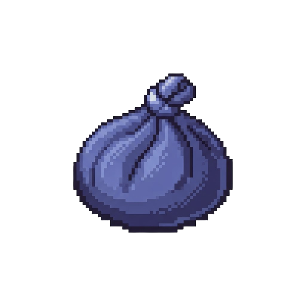 A Soft Indigo Silk-textured Dumpling