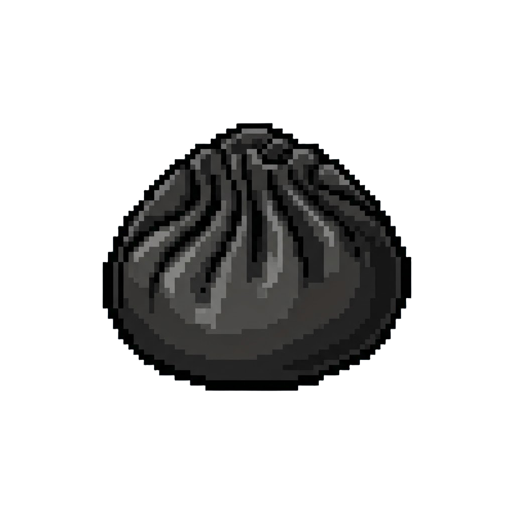 A Glossy Onyx-black Silk-textured Dumpling