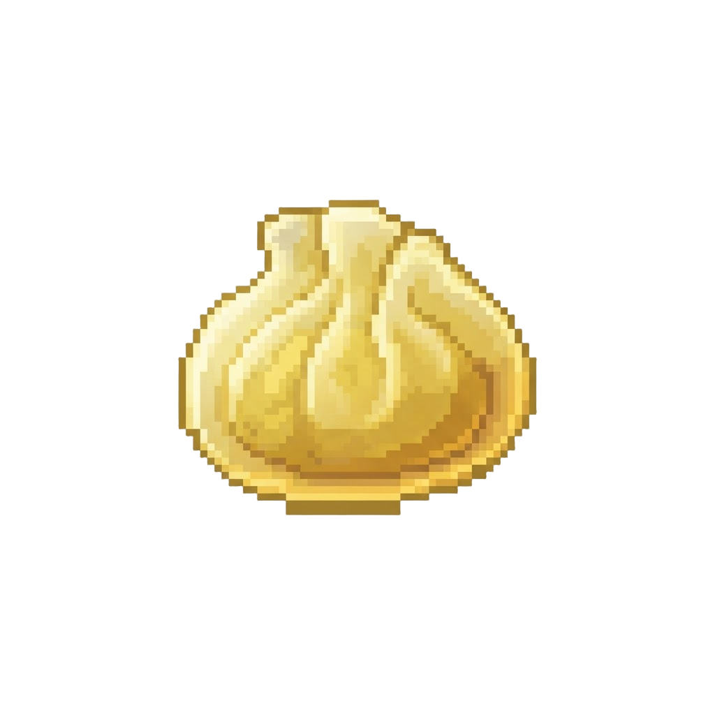 A Glowing Sunny Yellow Translucent Dumpling