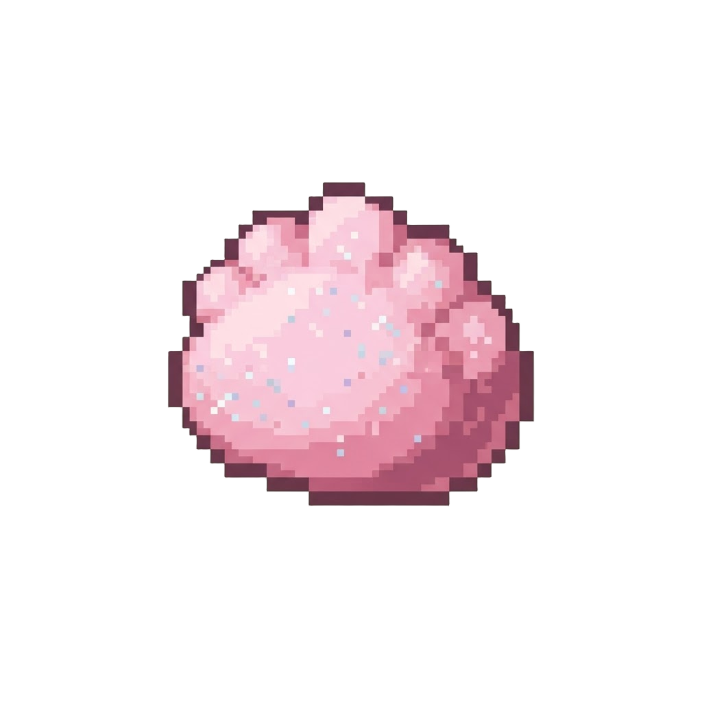 A Fluffy Pink Cotton-candy Hued Dumpling