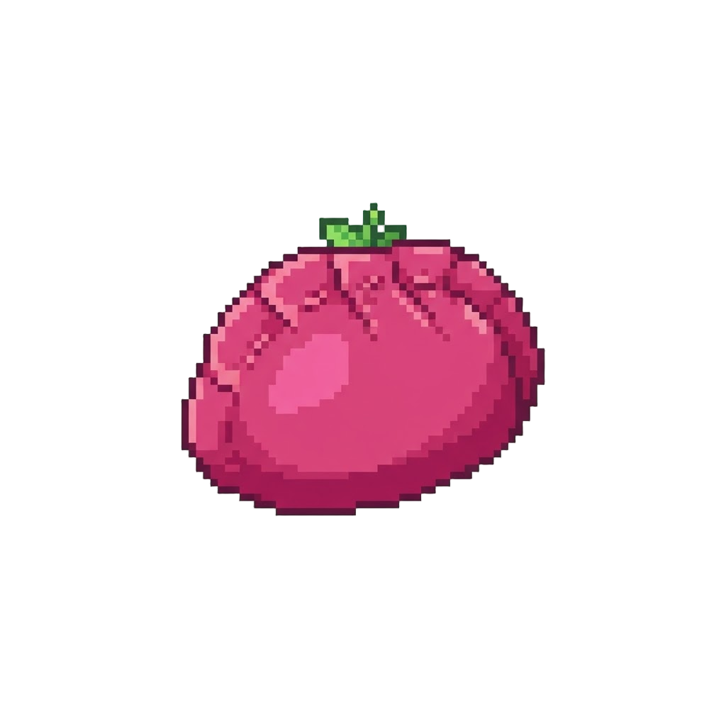 A Vibrant Magenta Strawberry-tinted Dumpling