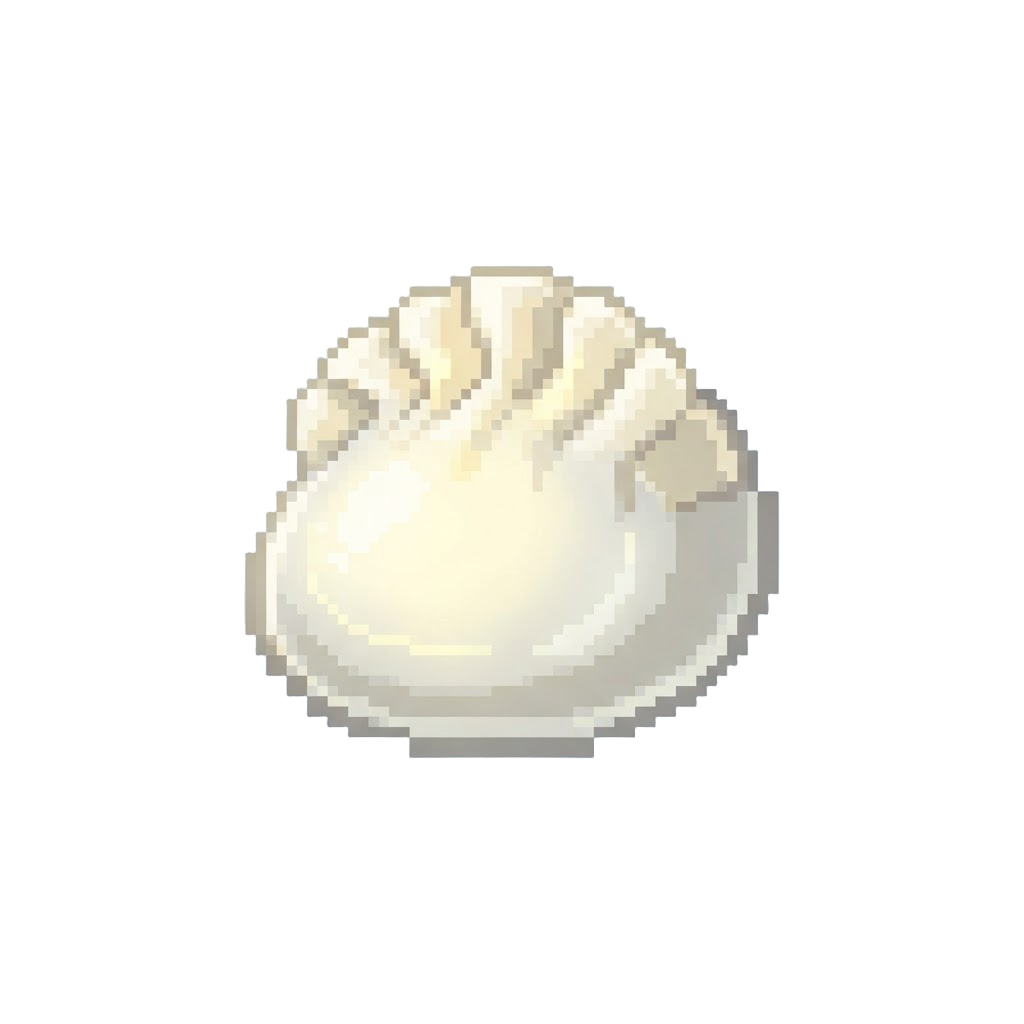 A Glowing Pearl-white Translucent Dumpling