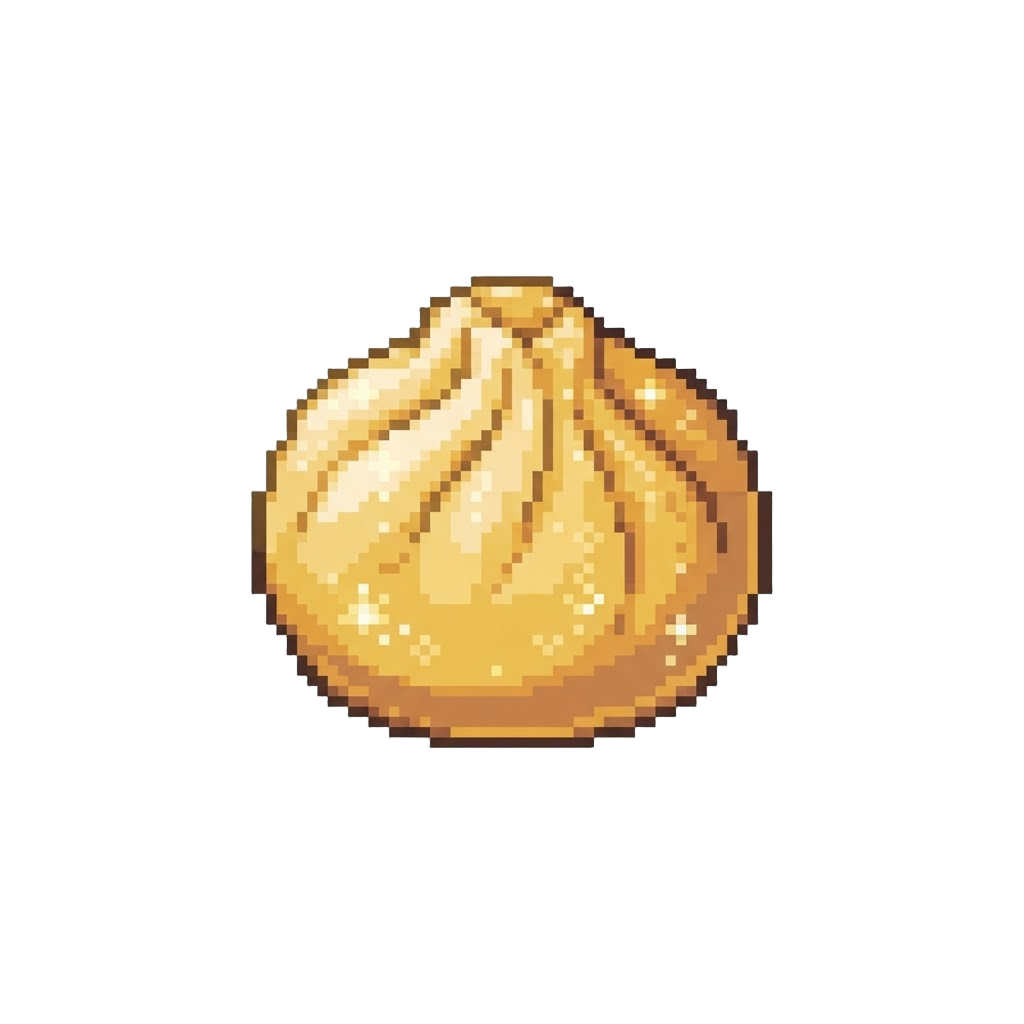 A Sparkling Yellow Glitter Dumpling